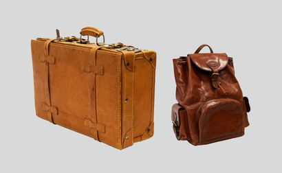Ensemble en cuir camel et fauve comprenant...