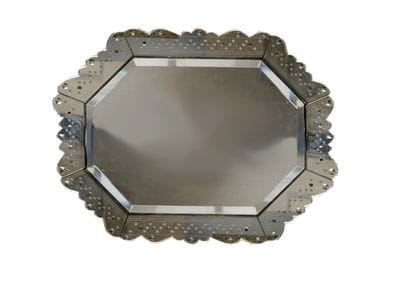 Miroir en verre style de Venise, octogonal,...