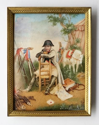 Miniature représentant Napoléon en campagne,...