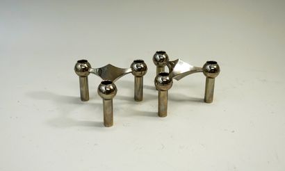 Nagel Design - Paire de bougeoirs 3 lumières...