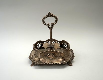 Porte huilier vinaigrier et épices en métal...