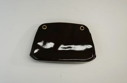 Petit sac vintage en cuir glacé chocolat,...