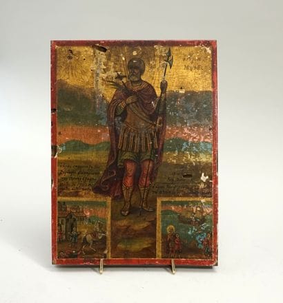 Icone présentant un saint orthodoxe, probablement...