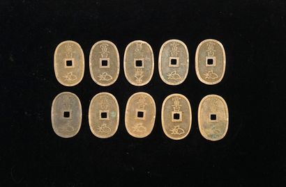 Lot de 10 monnaies japonaises du XIXème....
