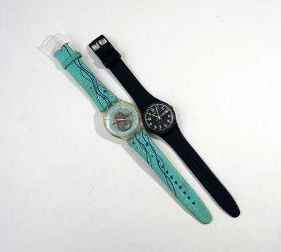 SWATCH - Ensemble de 2 montres bracelet plastique...