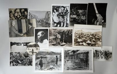 Set of black & white press photos in various...