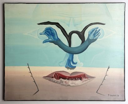 P. COUSSOT - Les mains. Huile sur toile,...