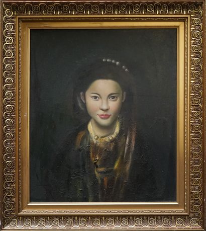 ECOLE MODERNE - Portrait de jeune femme en...
