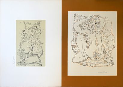 ANDRE DAFFON - Ensemble de 2 lithographies...