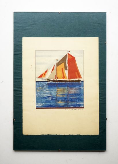 FRANCOIS-LOUIS SCHMIED (1873-1941) - Voilier,...