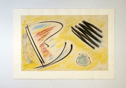 GERARD SCHNEIDER - Composition, 1950. Pastel...