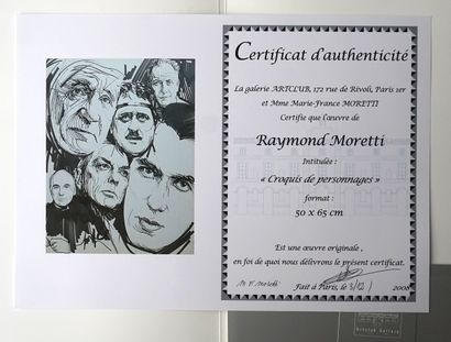 RAYMOND MORETTI - Croquis de personnages,...