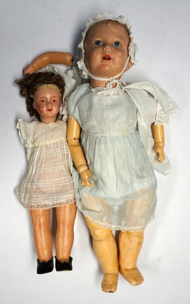 SFBJ - Boiled cardboard doll, fully articulated...