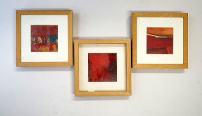 Ensemble de 3 pièces encadrées, technique...
