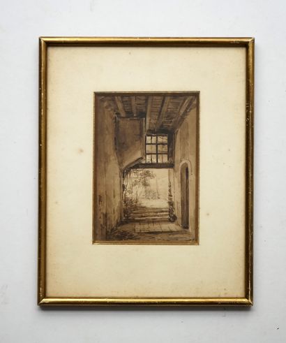 CHARLES CAIUS RENOUX (1795-1846) - Vue intérieur...