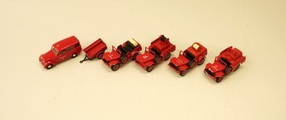 SOLIDO - Metal set of 5 fire engines including...