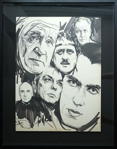 RAYMOND MORETTI - Croquis de personnages,...