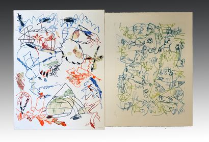 JAN VOSS - Ensemble de 2 lithographies en...