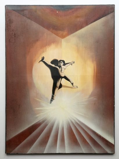 P. COUSSOT - L'homme. Huile sur toile, SBD...
