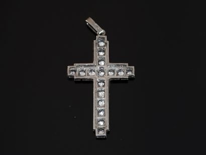 CROSS PENDANT in platinum entirely set with...
