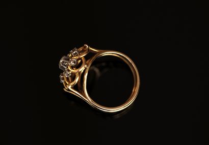 18K (750/°°) yellow gold wire-set ring with...