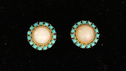 PAIR OF EARRINGS in 925/°° gold-plated silver,...