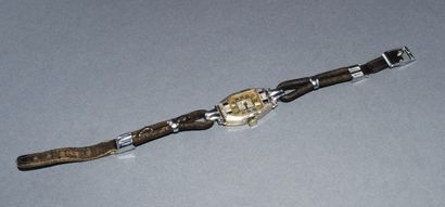 Art Deco period BRACELET WATCH, signed BENRUS...