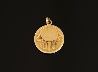 Zodiacal MEDAL in 18k (750/°°) yellow gold,...