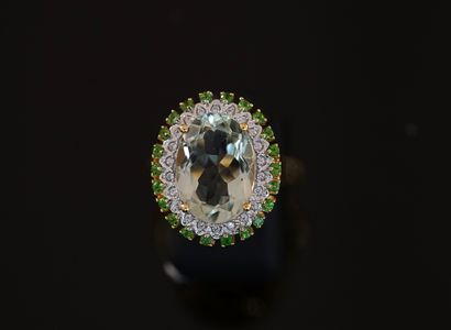 925/°° gold-plated silver (vermeil) ring...
