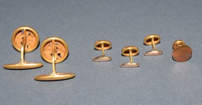 18K (750/°°) yellow gold ENSEMBLE including...