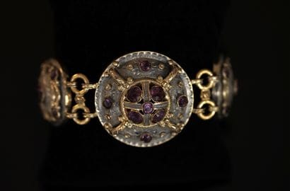 Antique articulated BRACELET in silver-plated...