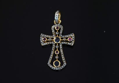 925/°° gilt silver (vermeil) openwork CROSS...