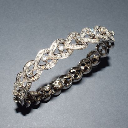BRACELET rivière in 18k (750/°°) white gold,...