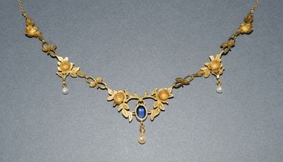 DRAPERIE COLLAR in 18K (750 /°°) yellow gold,...