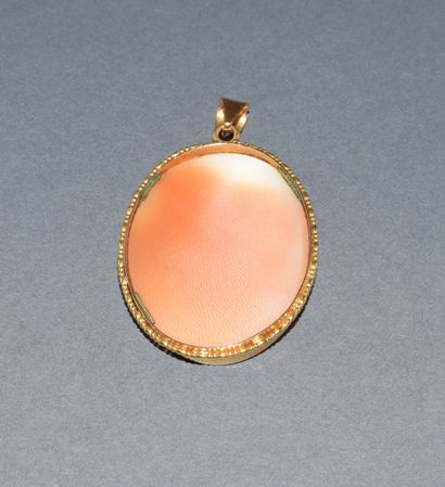 18K (750 /°°) gold shell CAMEE PENDANT featuring...