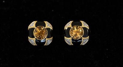 PAIR OF 925/°° gilt silver (vermeil) EARRINGS,...