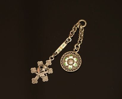 Silver min 800/°° double-chain pendant holding...