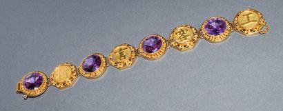 14K (585 /°°) yellow gold BRACELET set with...