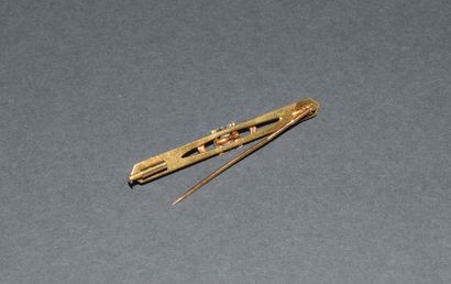18K (750 /°°) yellow gold BIBROCH with geometric...
