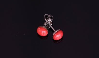 PAIR OF EARRINGS in silver min 800/°° set...
