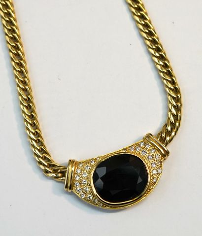 COLLAR in 18K (750/°°) yellow gold, flat-knit,...