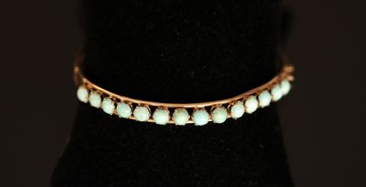 Rigid opening BRACELET in 14K (585/°°) rose...