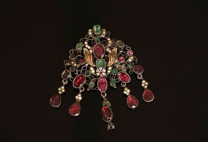 Antique silver and gold openwork brooch,...