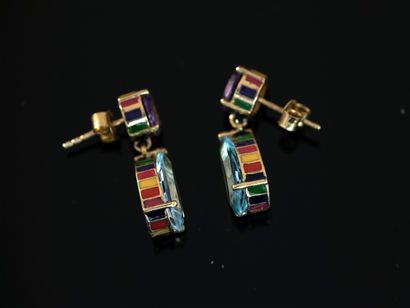 PAIR OF 925/°° gilded silver (vermeil) EAR...