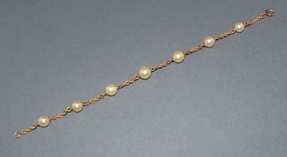 BRACELET in 18K (750 /°°) yellow gold rope...