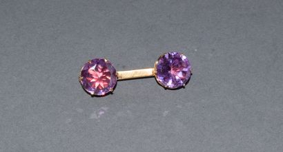 BARRETTE brooch in 18K (750 /°°) yellow gold...