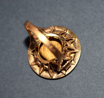 PIECE 10 francs ring in 18K (750/°°) yellow...