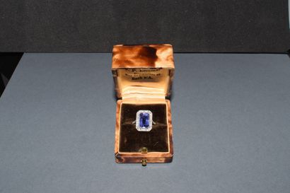 Art Deco platinum 900 /°° ring, centered...