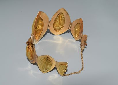 18K (750/°°) yellow gold BRACELET with 5...