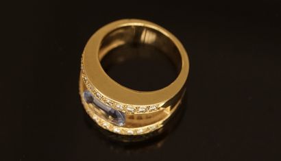 18k (750/°°) yellow gold openwork band ring,...